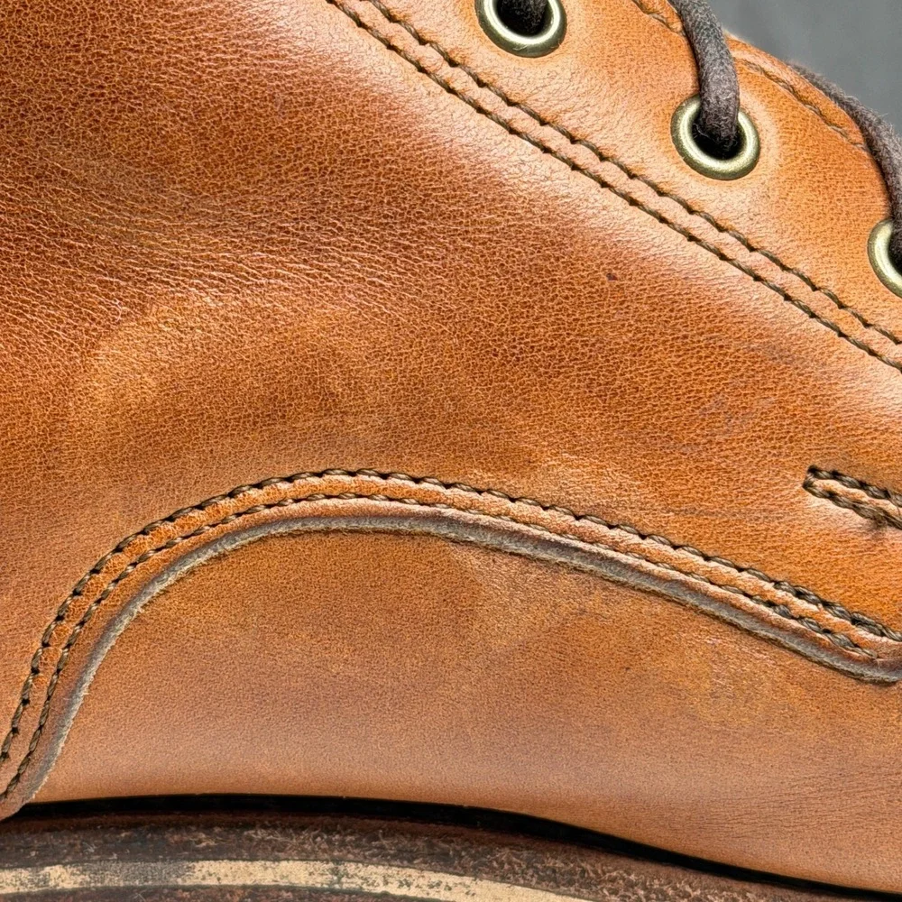 Men's Tan Leather Lace-Up Boots - Picture 11 of 13